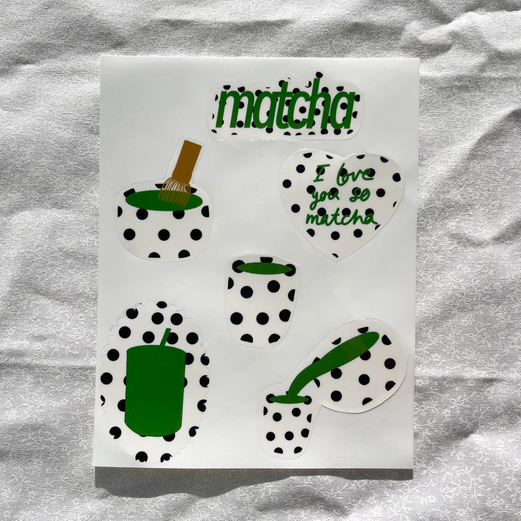 Polka Dot Matcha Sticker Sheet