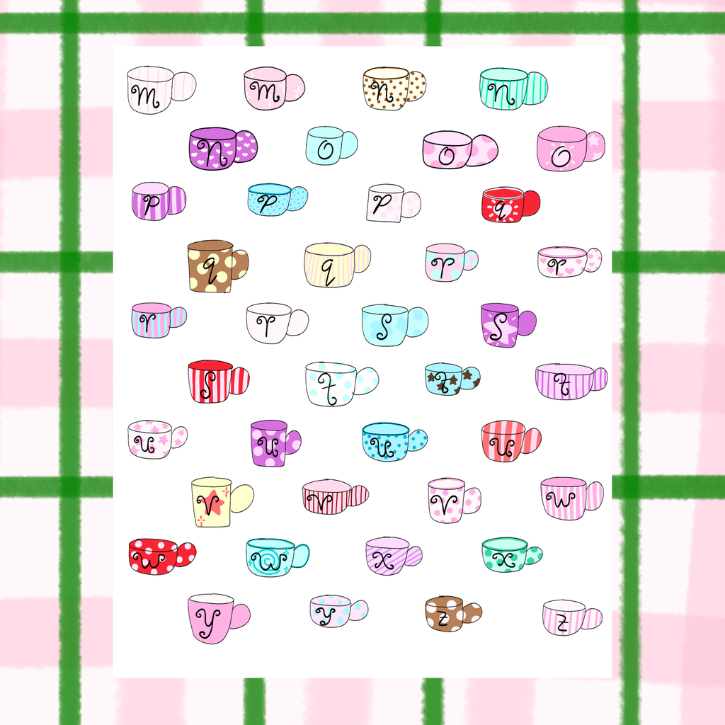 Alphabet Sticker Sheet - whimsy mugs