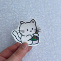 Kitty Whisking Matcha Sticker