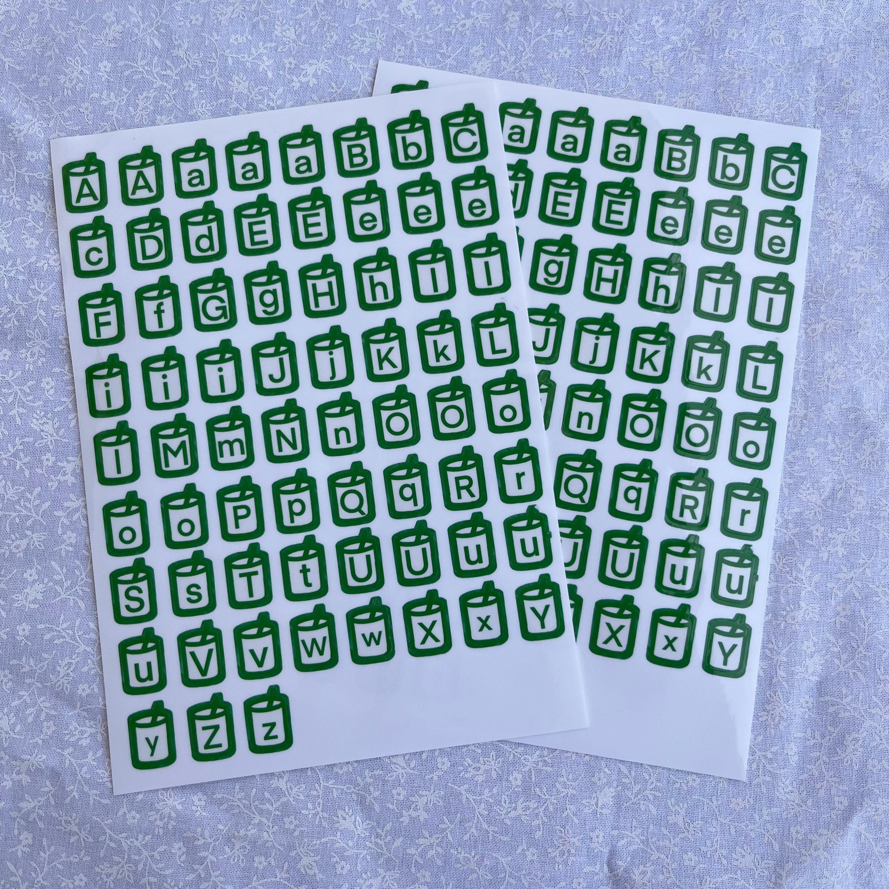 Matcha Alphabet Sticker Sheet (2 sheets)