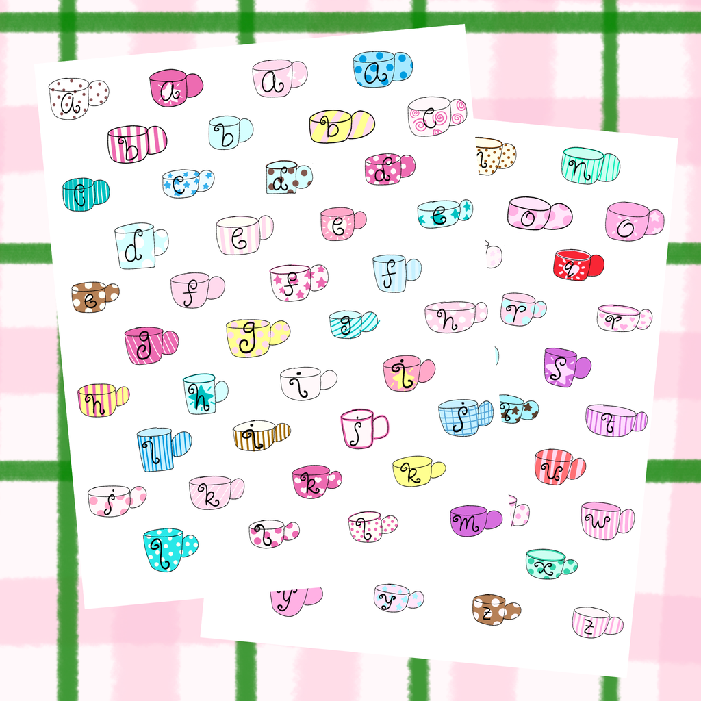 Alphabet Sticker Sheet - whimsy mugs