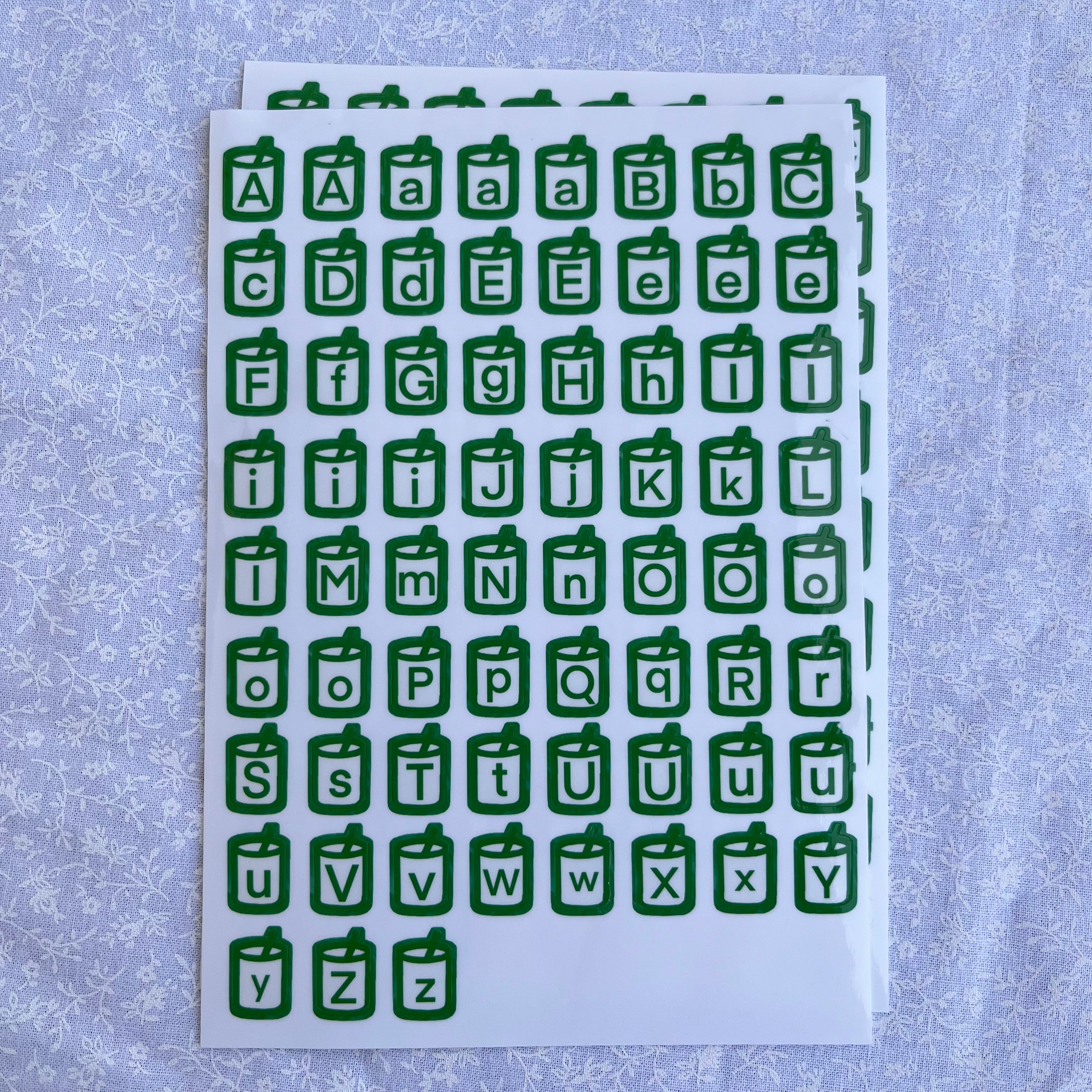Matcha Alphabet Sticker Sheet (2 sheets)