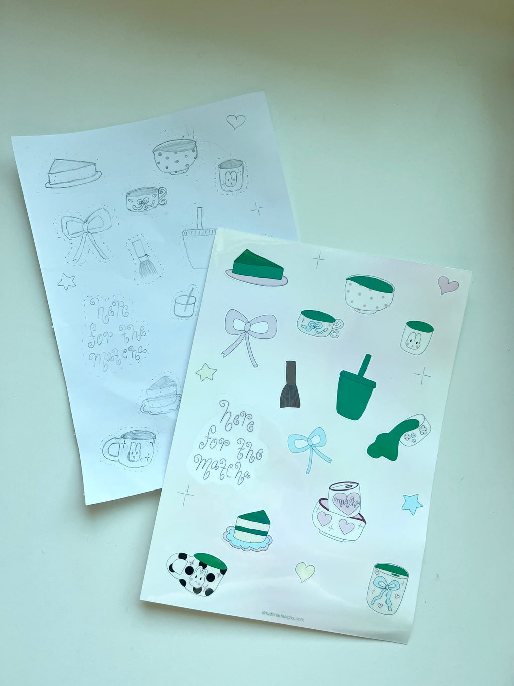 Whimsy matcha Sticker Sheet