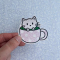 Kitty in a Matcha Sticker