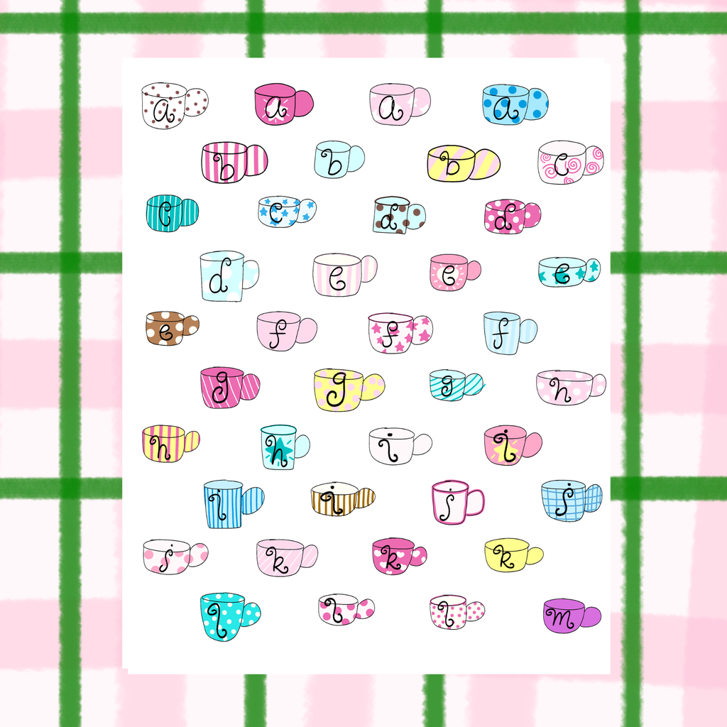 Alphabet Sticker Sheet - whimsy mugs