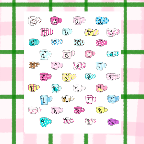 Alphabet Sticker Sheet - whimsy mugs